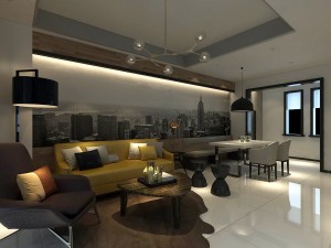 stylish avant-garde living room design 125 3D Model