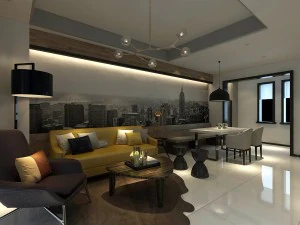 стильный авангардный дизайн гостиной 125 3D Модель