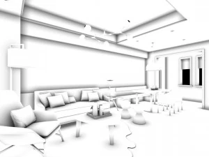 stylish avant-garde living room design 125 3D Model