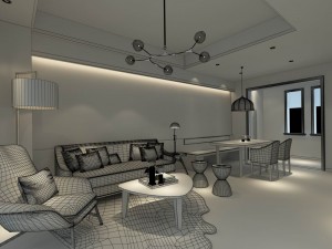stylish avant-garde living room design 125 Model 3D