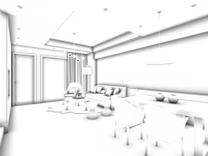 stylish avant-garde living room design 125 3D Model