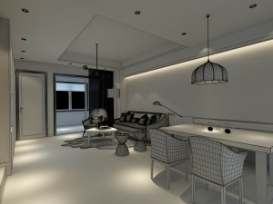 stylish avant-garde living room design 125 Model 3D