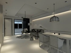 stylish avant-garde living room design 125 3D Model