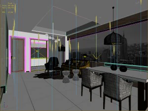 stylish avant-garde living room design 125 3D Model