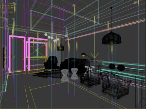 stylish avant-garde living room design 125 3D Model