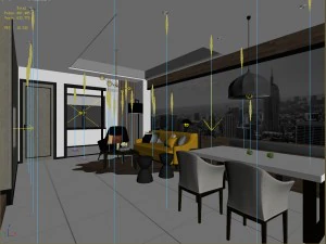 stylish avant-garde living room design 125 3D Model