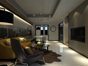 stylish avant-garde living room design 125 3D Model