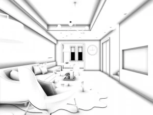 stylish avant-garde living room design 125 3D Model