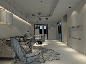 stylish avant-garde living room design 125 Model 3D