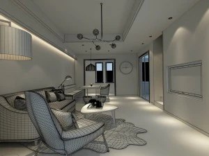 stylish avant-garde living room design 125 3D Model