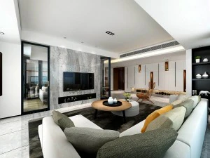 स्टाइलिश अवांट-गार्डे लिविंग रूम डिज़ाइन 127 3D मॉडल