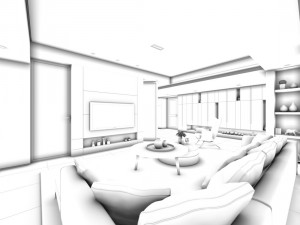 stylish avant-garde living room design 127 3D Model