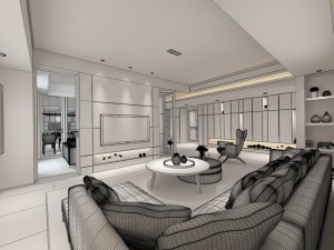 stylish avant-garde living room design 127 3D Model