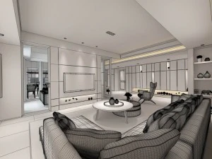 stylish avant-garde living room design 127 3D Model