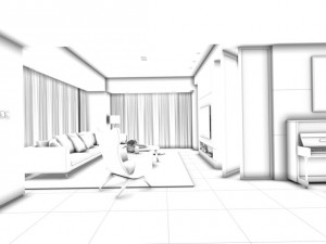 stylish avant-garde living room design 127 3D Model