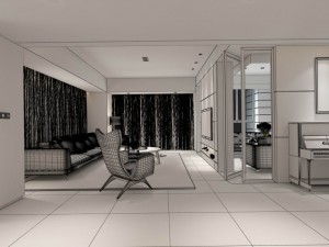 stylish avant-garde living room design 127 3D Model