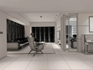 stylish avant-garde living room design 127 3D Model
