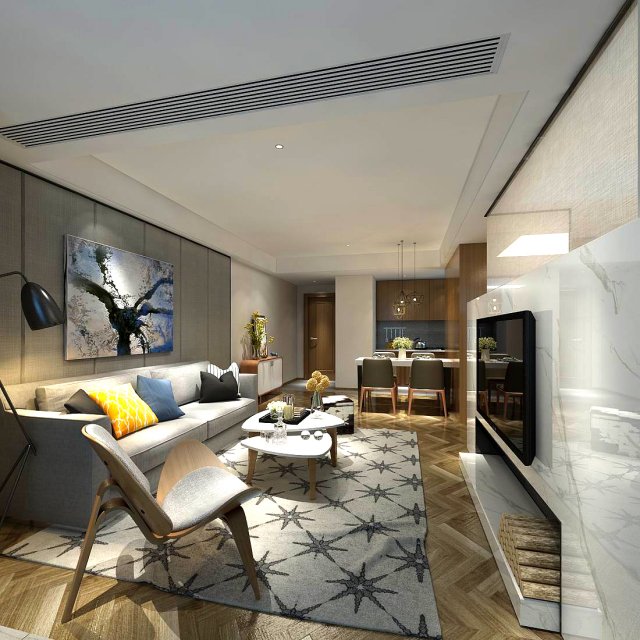 stylish avant-garde living room design 128 Modelo 3D .c4d .max .obj .3ds .fbx .stl .blend 