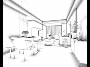 stylish avant-garde living room design 128 Modelo 3D