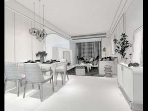 stylish avant-garde living room design 128 Modelo 3D