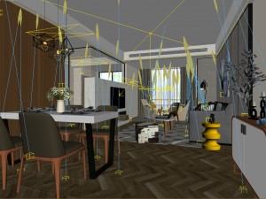 stylish avant-garde living room design 128 Modelo 3D