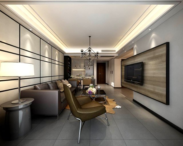 stylish avant-garde living room design 130 3D Model .c4d .max .obj .3ds .fbx .stl .blend