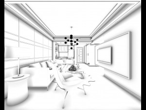 stylish avant-garde living room design 130 3D Model