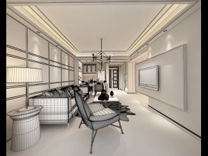 stylish avant-garde living room design 130 3D Model
