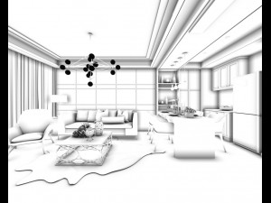 stylish avant-garde living room design 130 3D Model