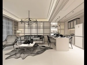 stylish avant-garde living room design 130 3D Model