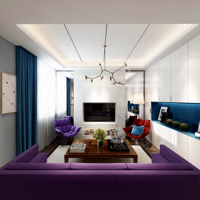 stylish avant-garde living room design 131 Modelo 3D .c4d .max .obj .3ds .fbx .stl .blend 