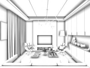 stylish avant-garde living room design 131 Modelo 3D