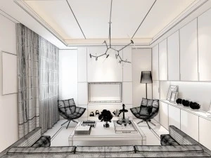 stylish avant-garde living room design 131 3D Model