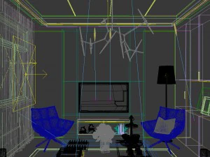 stylish avant-garde living room design 131 3D Model