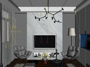 stylish avant-garde living room design 131 Modelo 3D