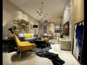 stylish avant-garde living room design 133 3D Model