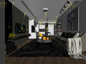 stylish avant-garde living room design 134 3D Model