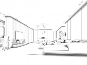stylish avant-garde living room design 135 3Dモデル