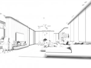 stylish avant-garde living room design 135 3D Model