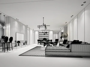 stylish avant-garde living room design 135 3D Model