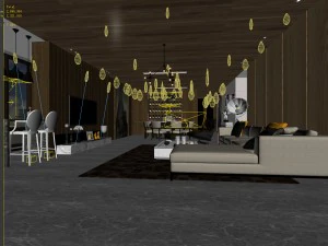stylish avant-garde living room design 135 3D Model