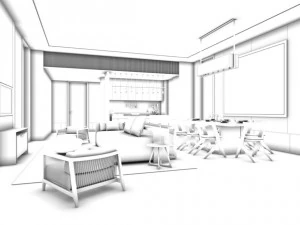 stylish avant-garde living room design 136 3D Model
