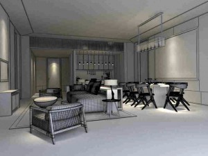 stylish avant-garde living room design 136 3D Model