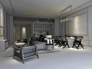 stylish avant-garde living room design 136 3D Model
