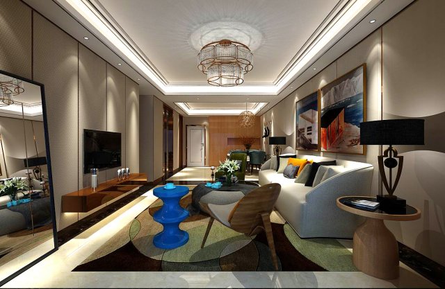 stylish avant-garde living room design 137 3Dモデル .c4d .max .obj .3ds .fbx .stl .blend 