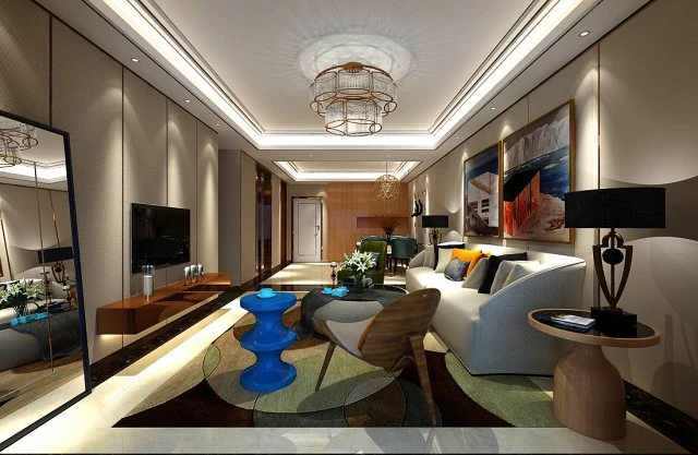 stylish avant-garde living room design 137 3D Model .c4d .max .obj .3ds .fbx .stl .blend