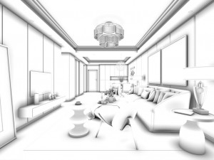 stylish avant-garde living room design 137 3Dモデル