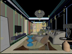 stylish avant-garde living room design 137 3D Model