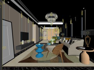 stylish avant-garde living room design 137 3Dモデル