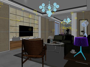 stylish avant-garde living room design 138 3D Model